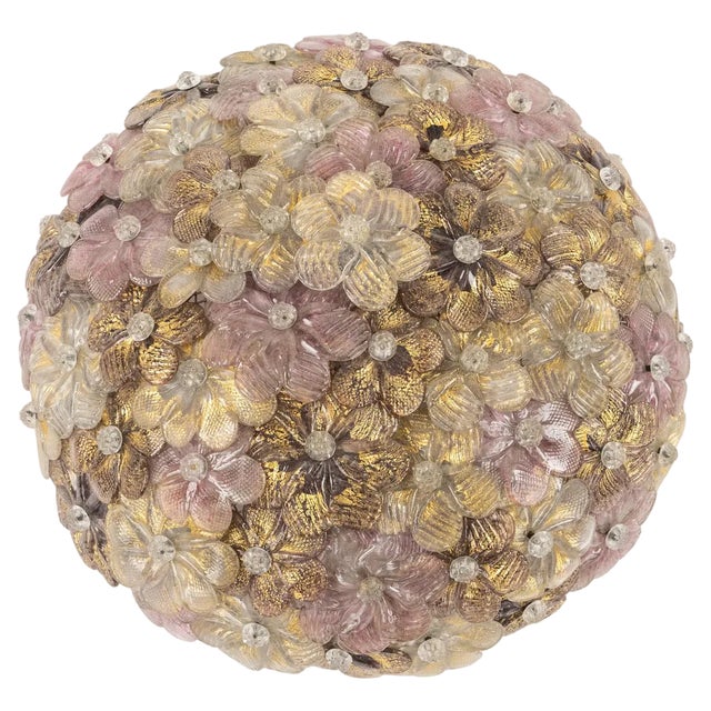 Mid-Century Murano Glass Sconce attributed to Barovier & Toso, Italy, 1960s For Sale