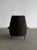 W32.75 D34.75 H37.5 SW19 SD22 SH17.75 Freshly reupholstered in a woven linen and leather cushion. Legs refinished in a...