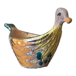 Vintage Boho Hand Painted Bird Bowl