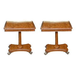 Regency Side Tables in Walnut, Set of 2 For Sale