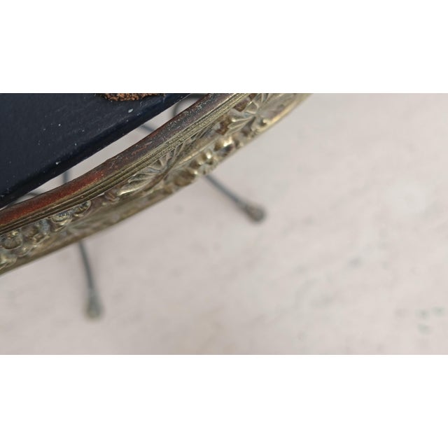 Hollywood Regency Maison Jansen Style French Neoclassical Brass & Wrought Iron Console With Cloven Hoof Feet For Sale - Image 3 of 13