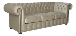 Chesterfield Three-Seater Sofa in Beige