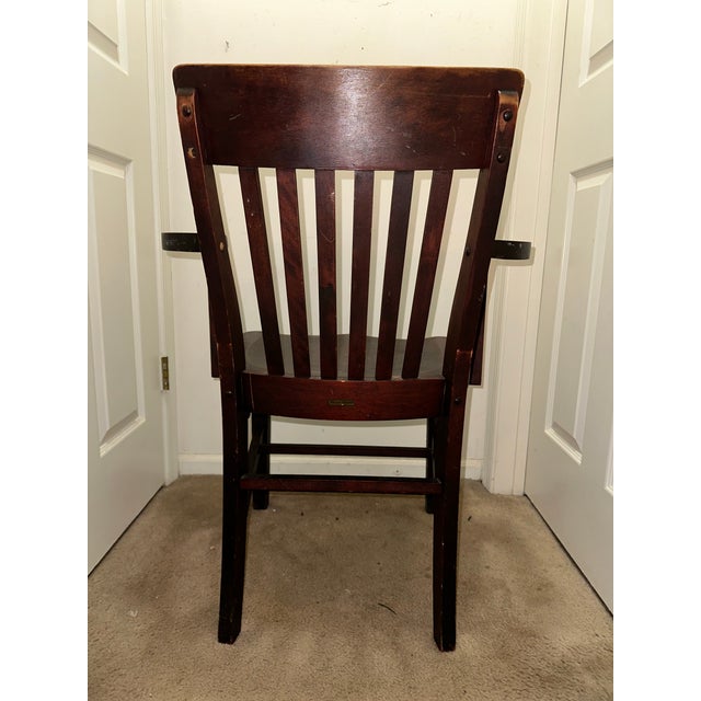 1920s Antique 1920s Heywood-Wakefield Wood Banker's Armchair For Sale - Image 5 of 8
