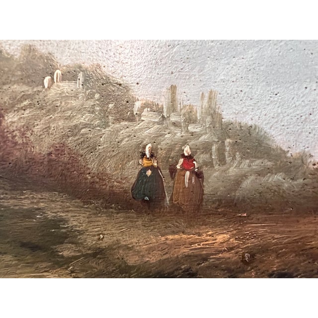 Antique Italian Landscape Oil Painting Signed Rastelli European School For Sale - Image 10 of 14