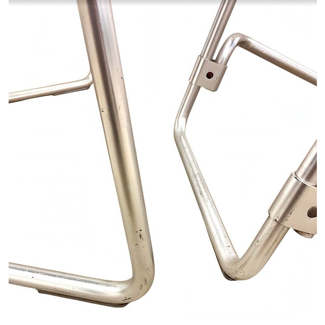 Mid-Century Modern Minimalist First Edition Aluflex Stackable Folding Chairs from Armin Wirth, Switzerland, 1950s, Set of 4 For Sale - Image 10 of 18