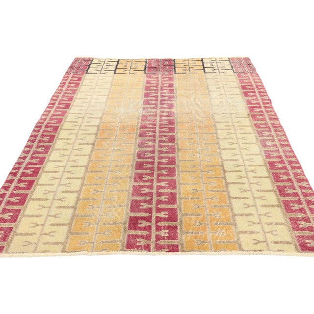 Mid-Century Modern Zeki Muren Vintage Turkish Sivas Rug - 03'09 X 06'09 For Sale - Image 3 of 9