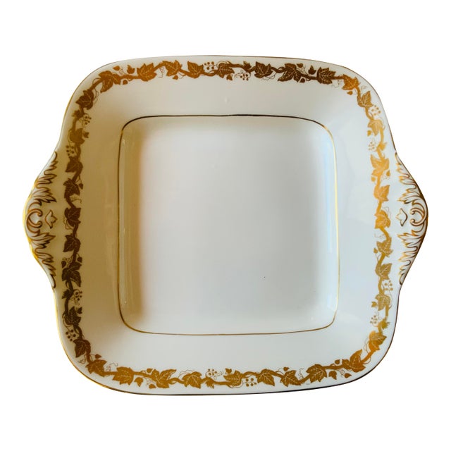 1950s Wedgwood Whitehall Pattern Bone China Square Cake Plate Diplomat Provenance, 10" For Sale