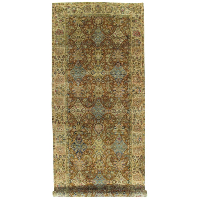Vintage Indo Tabriz Carpet, Oriental Rug, Handmade, Taupe, Gold, Cream Caramel For Sale - Image 15 of 15