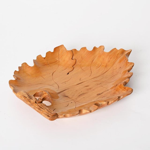 Mid-Century Modern Mid-Century Italian Handmade Birch Maple Leaf-Shaped Centerpiece, 1950s For Sale - Image 3 of 18