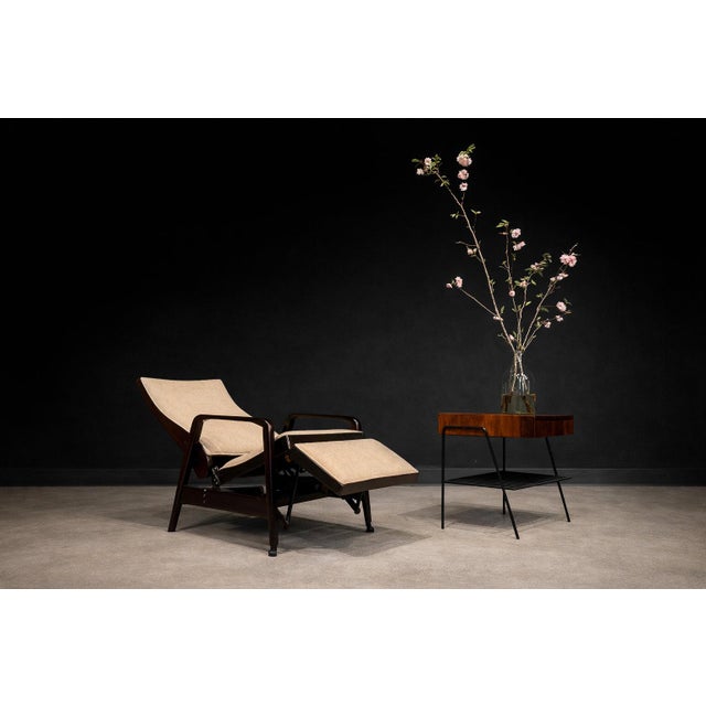 Mid-Century Modern Reclining Sun Chaise Lounge in Hardwood and Ultrasuede by Walter Gerdau, Brazil, 1940s - Lot 82A For Sale - Image 3 of 15