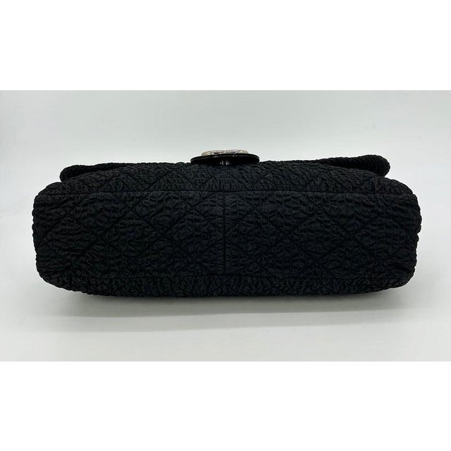 Mid 20th Century Mid 20th Century RARE Chanel Black Cloquèe XL Classic Flap For Sale - Image 5 of 9