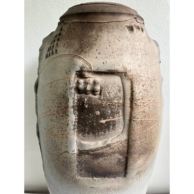 Ceramic Large Brutalist Ceramic Urn, Signed and Dated 86 For Sale - Image 7 of 9