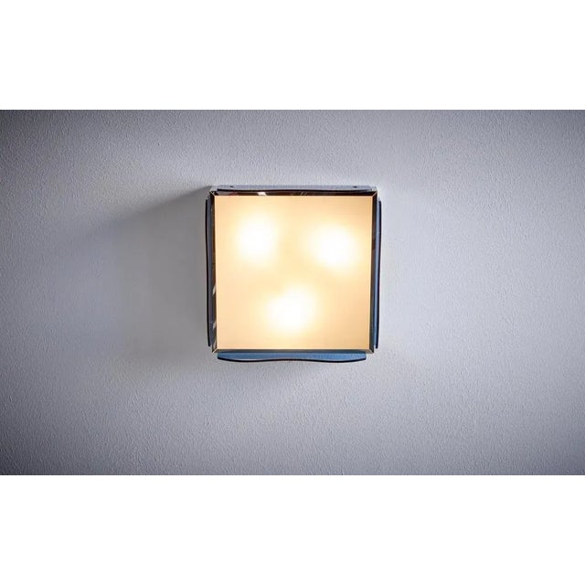 Flush Mount in Blue Glass, Italy, 1960s For Sale - Image 3 of 8