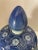 Blue Vintage Blue and White Hand Painted Chinoiserie Ceramic Table, Post or Lamp Finial- Set of 2 For Sale - Image 8 of 9