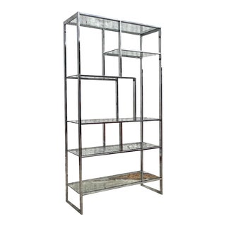 Mid 20th Century Vintage Boho Polished Chrome Etagere After Dia For Sale
