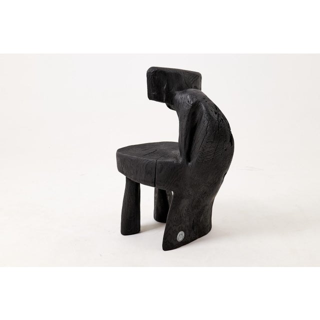 Wood Brutalist Sculptural Chair in Oak by Logniture For Sale - Image 7 of 14