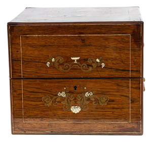 Antique Early 19th Century Charles X Cave à Liqueur Box in Wood, France, Set of 14