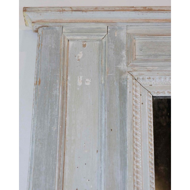 Wood French 18th Century Louis XVI Painted Trumeau Mirror For Sale - Image 7 of 10