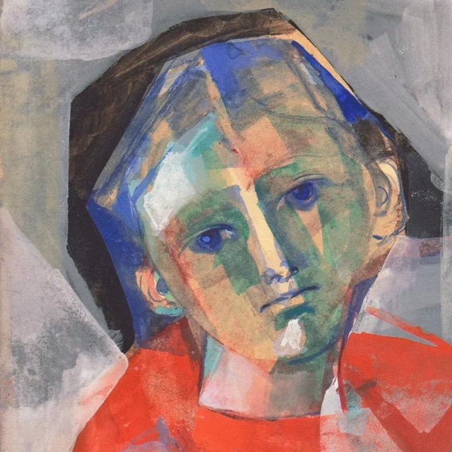 1950s 'Girl in Red' by Carlo Maria Mariani, 1959, Guggenheim, Los Angeles County Museum of Art, Rome, Academy of Fine Arts, Venice Biennale For Sale - Image 5 of 12