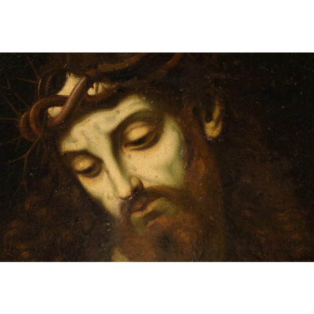 Andrea Solario follower of Ecce Homo Solario, Portrait Composition, 1600, Oil on Canvas For Sale - Image 13 of 16