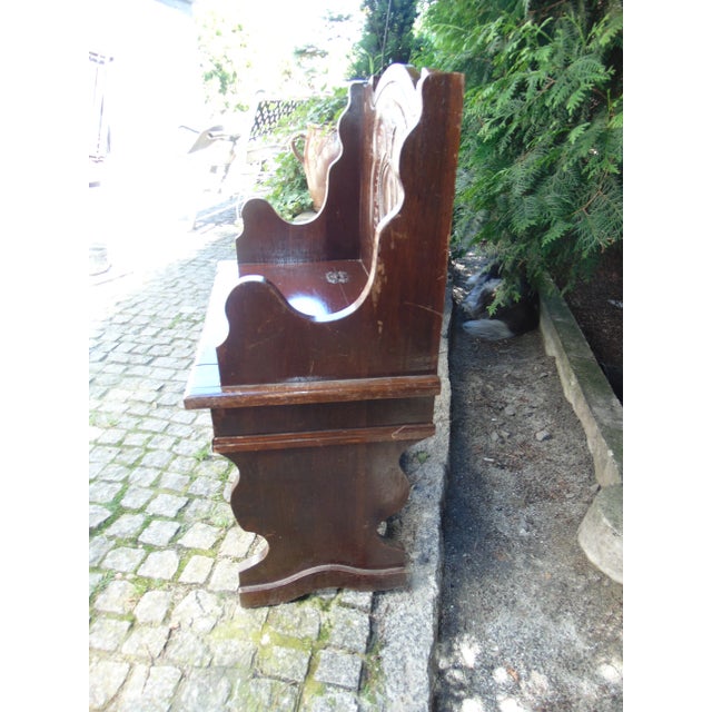 Vintage Art Deco Wooden Bench For Sale - Image 4 of 8