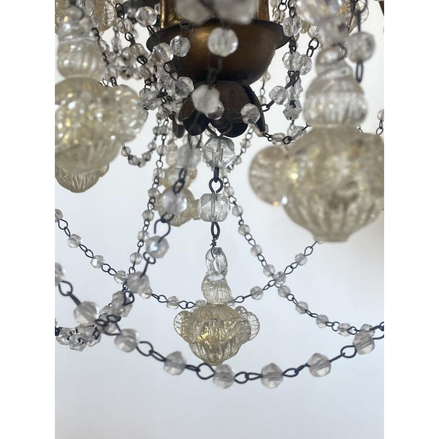 Chandelier with Murano Drops, 1960s For Sale - Image 5 of 7