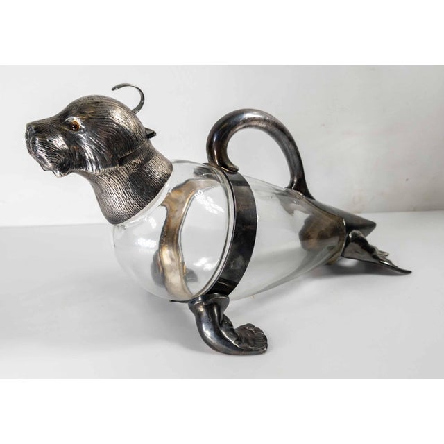 Victorian 19th Century English Victorian Silverplate Walrus Seal Form Wine Decanter For Sale - Image 3 of 18