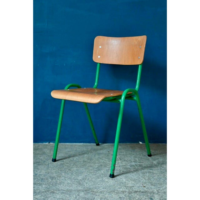 Industrial Industrial Style Green Kitchen Chairs, Set of 6 For Sale - Image 3 of 18