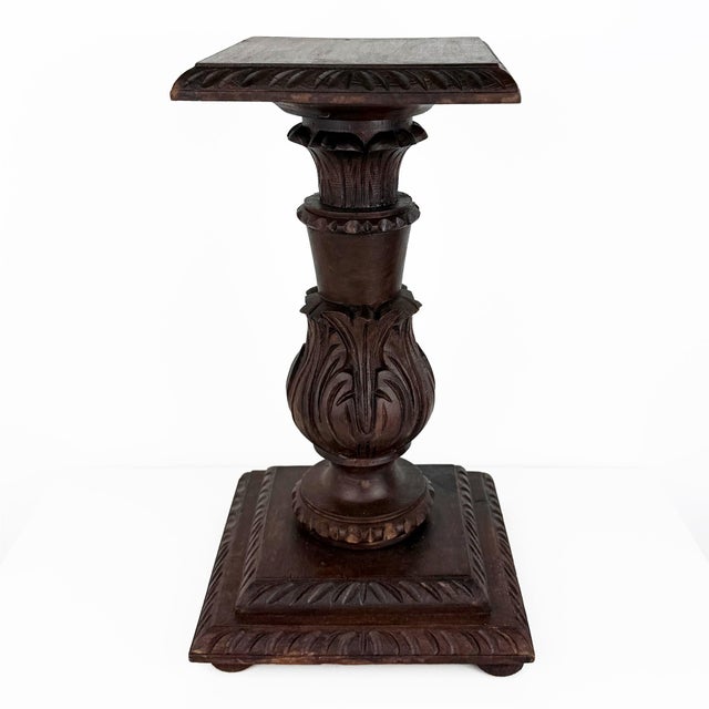 Antique Carved Wood Pedestal, 1890s For Sale - Image 17 of 17