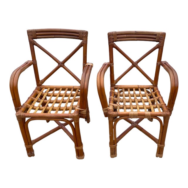 Vintage Paul Frankl Style Side Arm Chairs For Sale