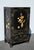 Chinoiserie Vintage Chinese Asian Black Lacquer Chinoiserie Cabinet Storage Side Table #2of2 For Sale - Image 3 of 15