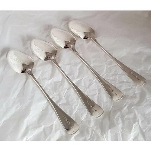 Antique Victorian Sterling Silver English Pattern Spoons, London, 1859, Set of 4 For Sale - Image 11 of 14