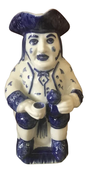 Vintage Blue and White Porcelain Viana Do Castelo, Portugal Hand Painted Pitcher