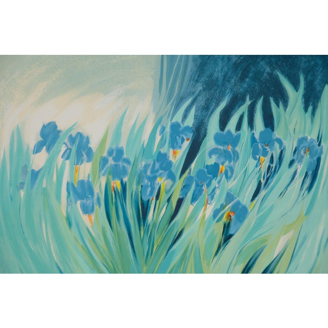 Claude Hemeret, Champ d’iris bleus, Lithograph For Sale