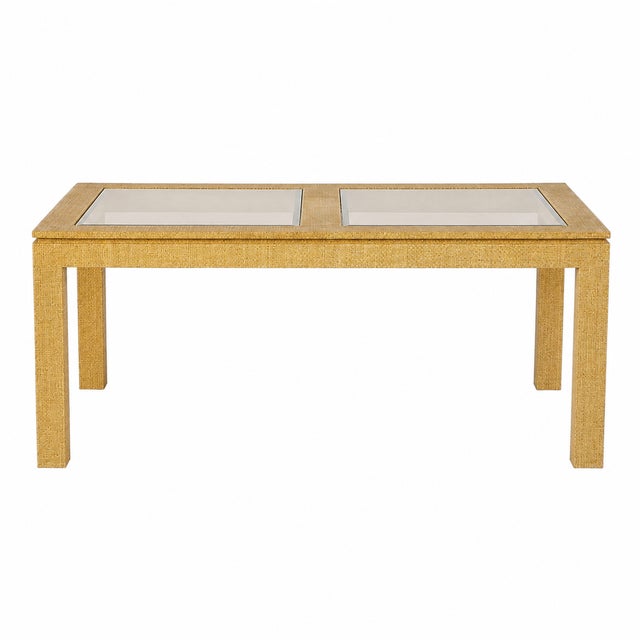 1970s 1970s Karl Springer Style Organic Modern Grasscloth Ming Form Dining Table or Desk For Sale - Image 5 of 10