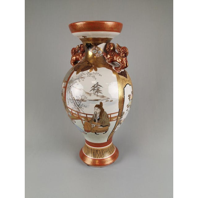 Antique Japanese Kutani Gilt Porcelain Vase, 1890s For Sale - Image 4 of 7