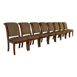 Henredon French Empire Carved Mahogany Dining Chairs, Set of Eight For Sale