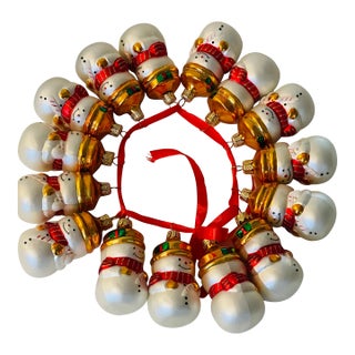 Gorgeous Vintage German Blown Glass Christmas Ornaments Snowmen For Sale