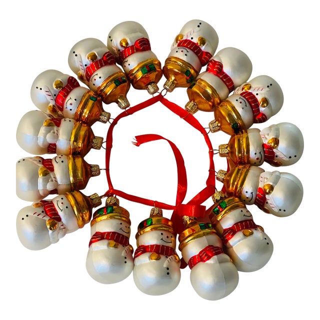 Gorgeous Vintage German Blown Glass Christmas Ornaments Snowmen For Sale