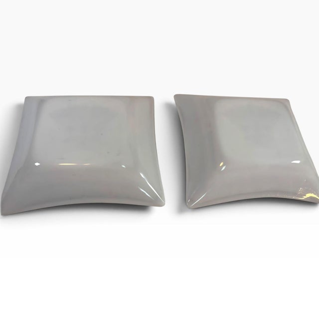 Glass Mid-Century Modern Signed Georges Briard 22k Gold Wheat Sheaf Square Dishes - A Pair For Sale - Image 7 of 14