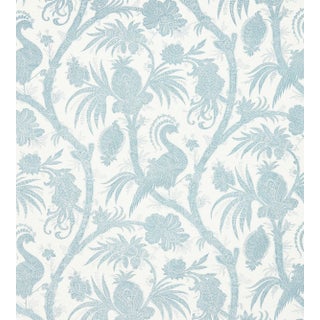Sample - The House of Scalamandré Balinese Peacock Wallcovering, Sky For Sale