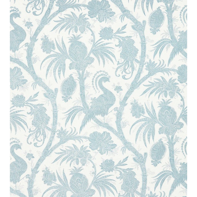 Sample - The House of Scalamandré Balinese Peacock Wallcovering, Sky For Sale