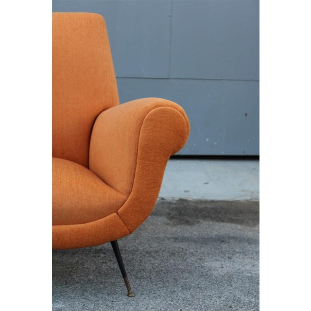 Armchair Velvet Orange by Gigi Radice for Minotti Italia, 1950s For Sale - Image 10 of 14