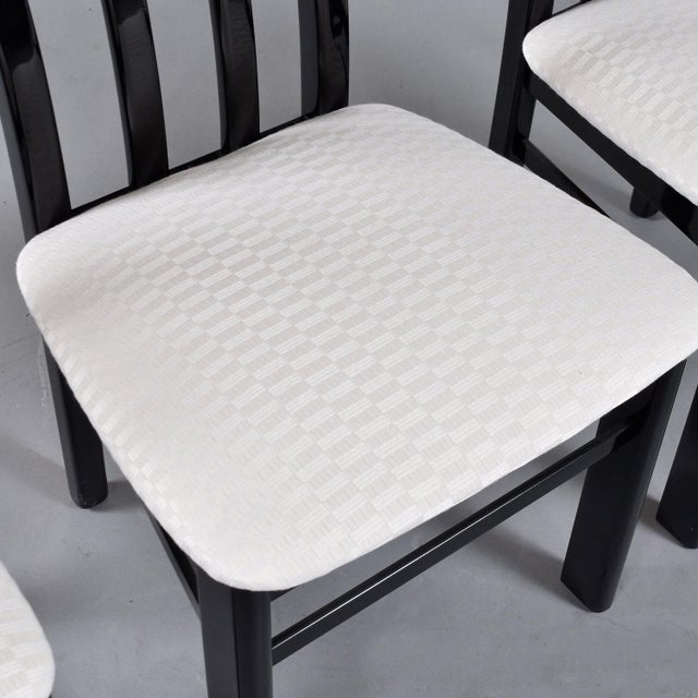 Art Deco Black and White Marble Base 4 Seat Dining Set With Round Glass Top For Sale - Image 16 of 18