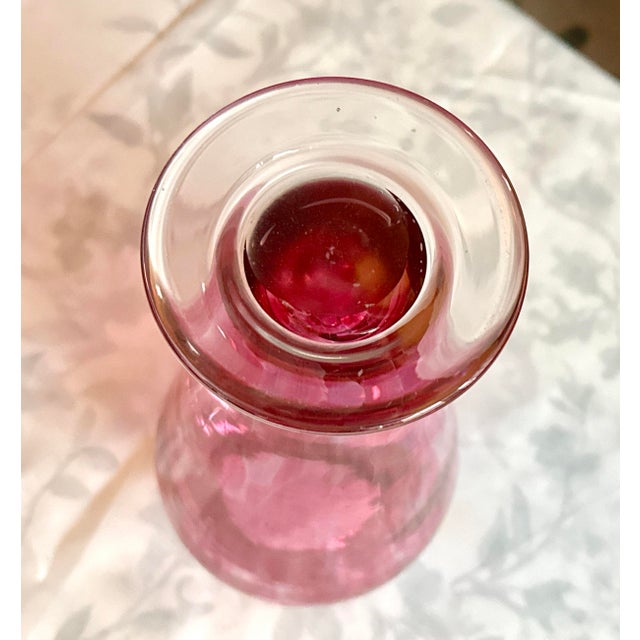 Pink Art Deco Glass Vase - Hand Blown For Sale - Image 4 of 5