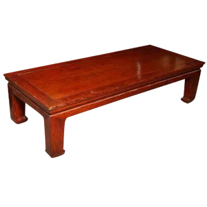 Antique Chinese Red Lacquered Elmwood Bed / Coffee Table From the 19th Century