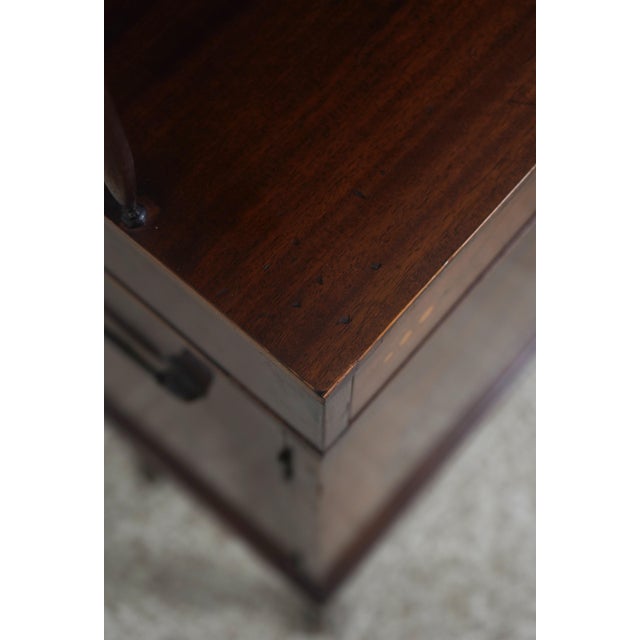 Vintage Regency Style 3 Tier Inlaid Mahogany Cabinet For Sale - Image 11 of 18