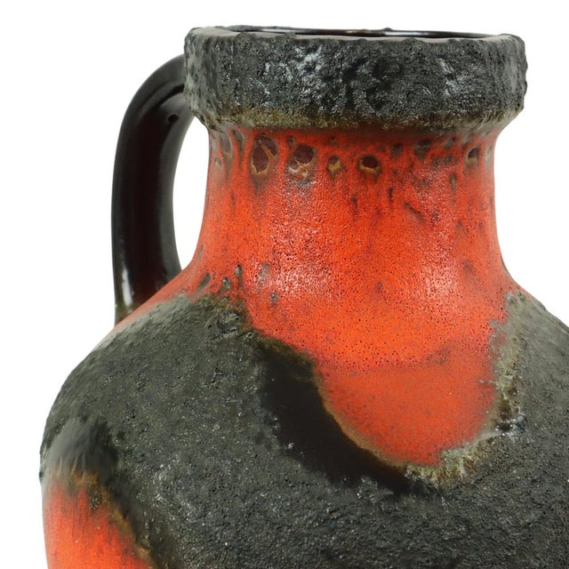 Large Orange Fat Lava Vase from Carstens Tönnieshof, West Germany, 1960s For Sale - Image 9 of 11