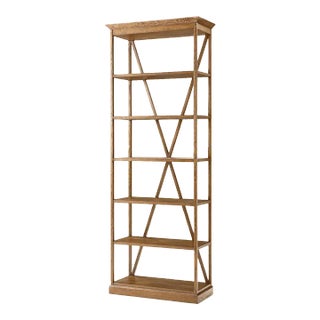 Modern Rustic Light Oak Etagere For Sale