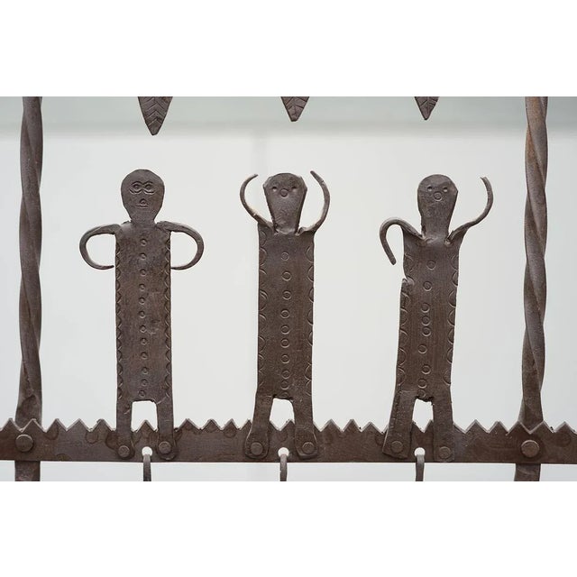 Metal Frederic Weinberg Style Modernist Hand-Forged Iron Screen For Sale - Image 7 of 13